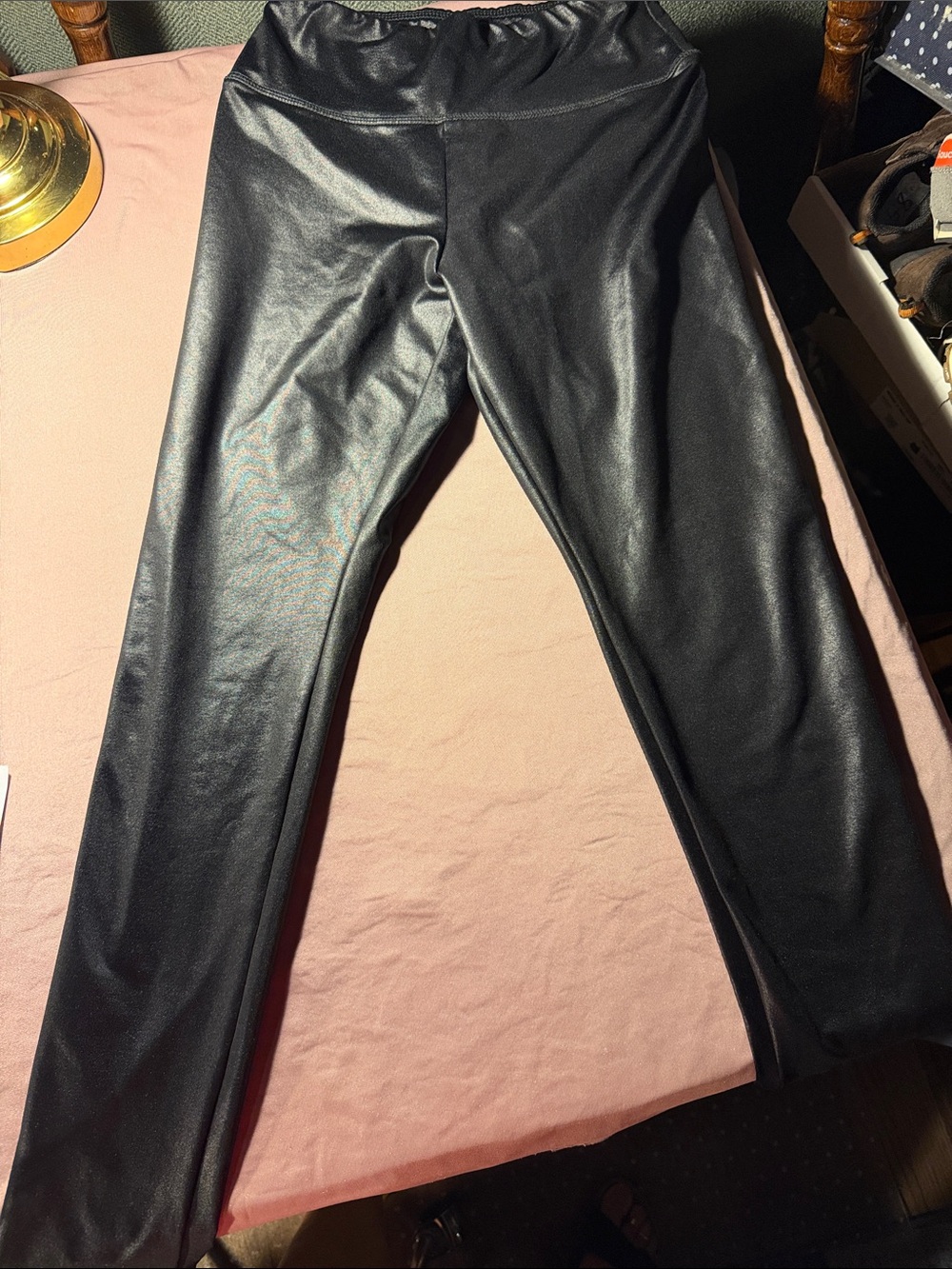 wild fable Black Faux Leather Kids Leggings